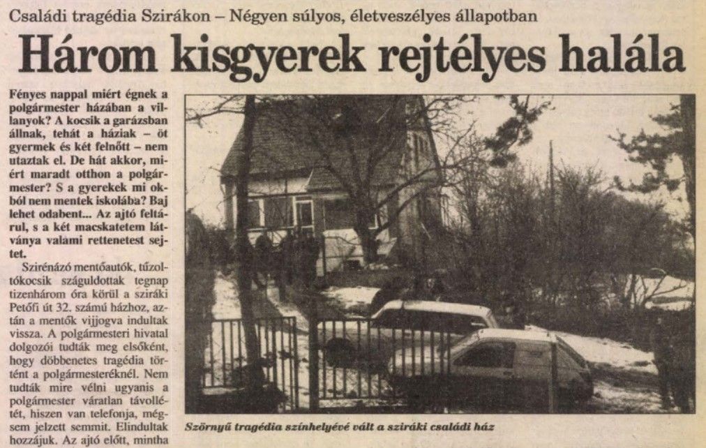 tragédia, mérgezés, Szirák