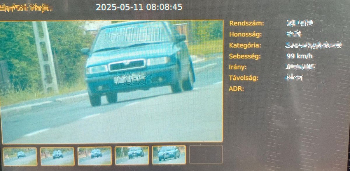 Valahova nagyon siethetett a Skoda sofőrje... Őt 99 kilométer órával mérte be a traffipax