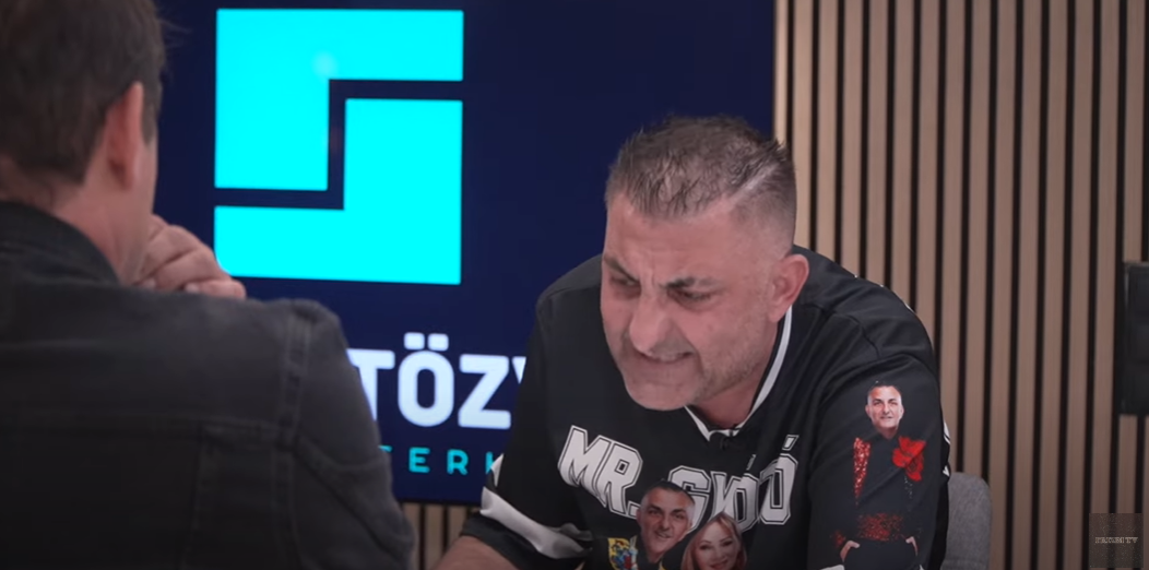 Győzike önmagából kikelve ordított testvérével Hajdú Péter műsorában Forrás: Youtube / Frizbi Tv