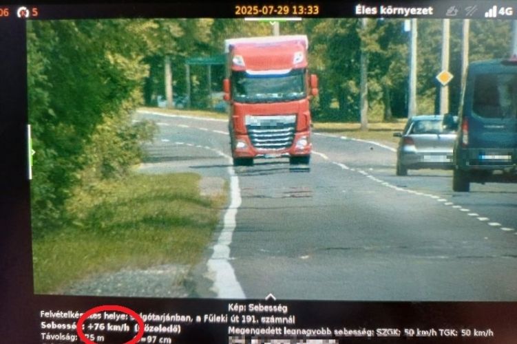 Egy kamionos lépte át a sebességhatárt Nógrádban